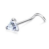 Triangular Stone Curved Nose Stud NSKB-824